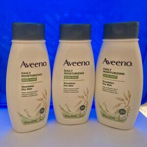 (3) Aveeno Daily Moisturizing Body Wash for Dry Skin 18 fl oz